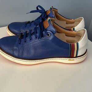 Royal Albartross Men’s 11 Golf Shoes Blue Leather Handmade Italy Spike Less Rain
